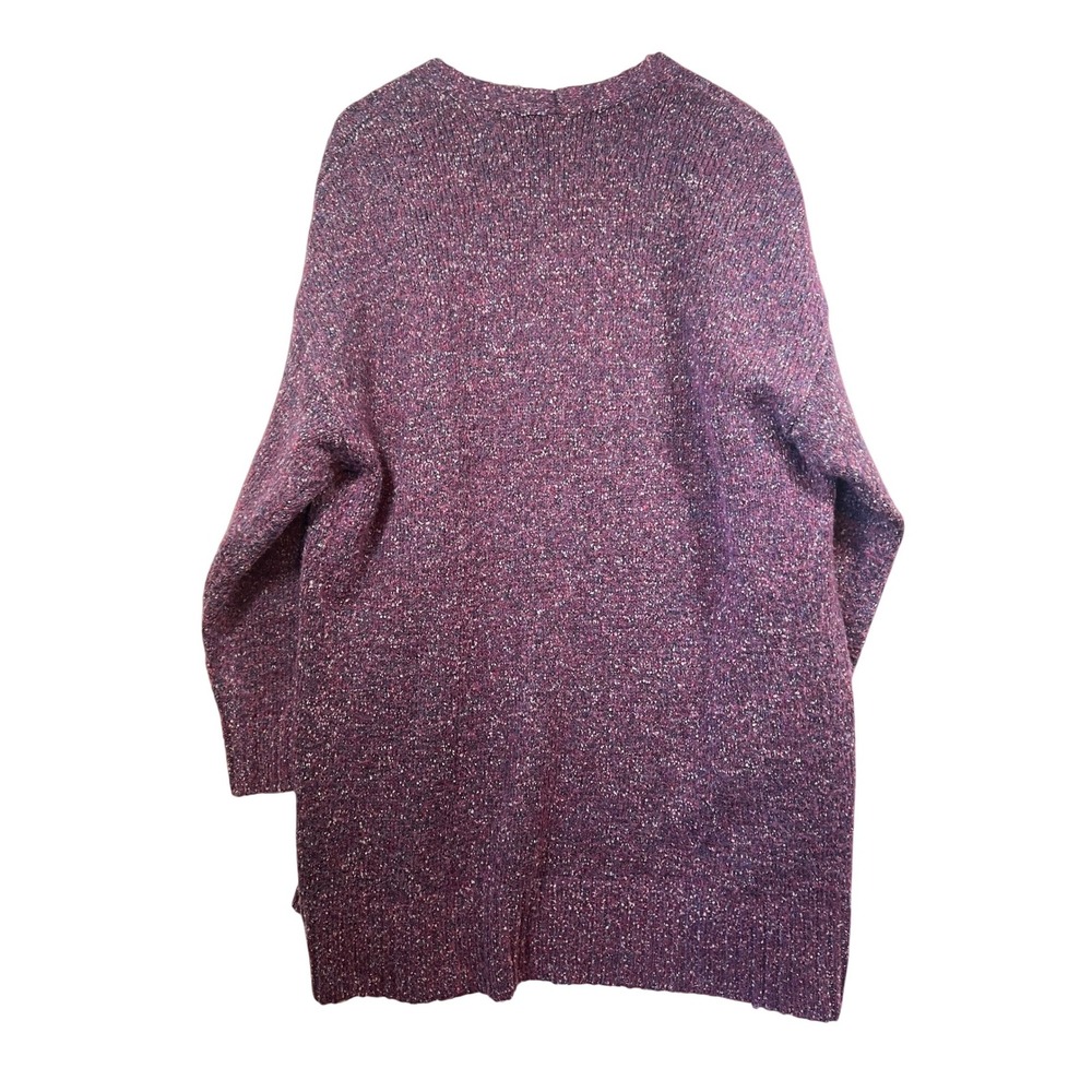 Signature Reitmans Womens XXL Purple Marled Knit Open Front Longline Cardigan - Picture 2 of 5